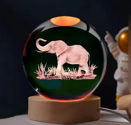 Personalized Crystal Ball Night Light with Laser Engraving