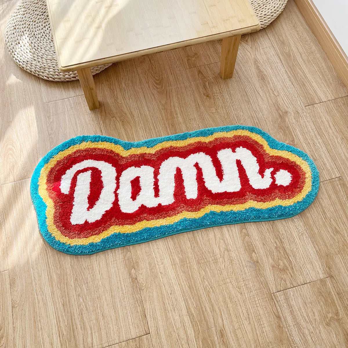 Letter Element Rug 100 Handmade Rainbow Fluffy Tufted Rug Nordic Entrance Rug Area Rugs Funny Bathroom Bedroom Floor Mats