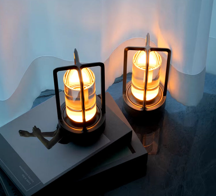 Aluminum Alloy Crystal Lamp LED Rechargeable Touch Table Lamp Restaurant Decoration Atmosphere Night Light Camping Creative Lamp