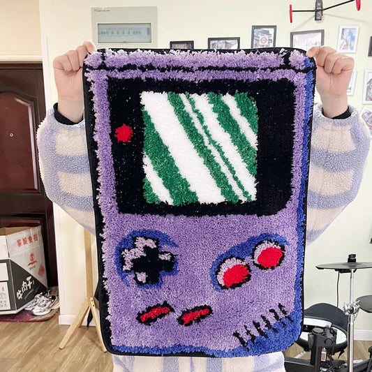 Hand-Held Game Device Tufted Rug Gameroom Funny Childhood Memories Flocking Carpet Floor anti Slip Doormat Aesthetic