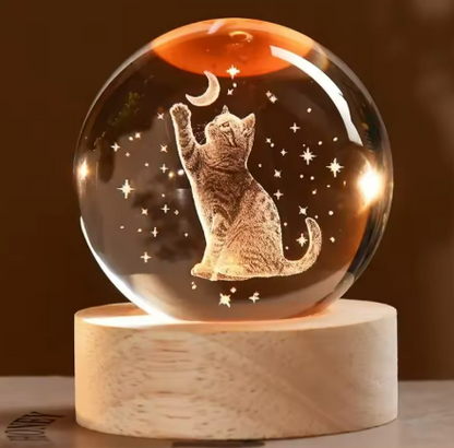 Personalized Crystal Ball Night Light  with Laser Engraving