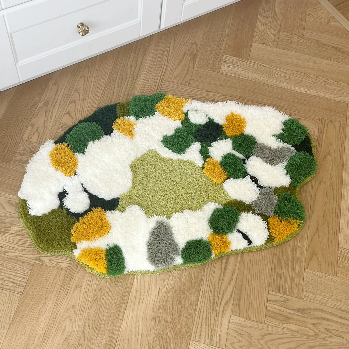 Tufting Moss Rug Fluffy Bedside Living Room Carpet Function Bedroom Floor Green Mat anti Slip Foot Pad Aesthetic Home Decor